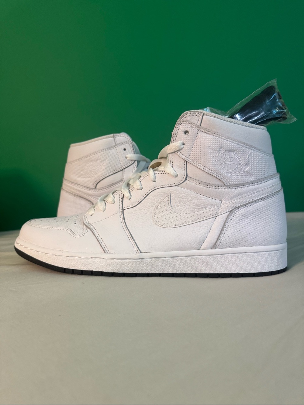 Nike air Jordan 1 high white perforated size 13